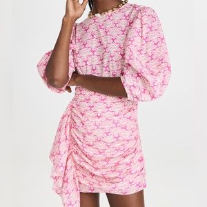 RHODE RESORT Pia Cotton Mini Dress - Pink Lotus Block Print